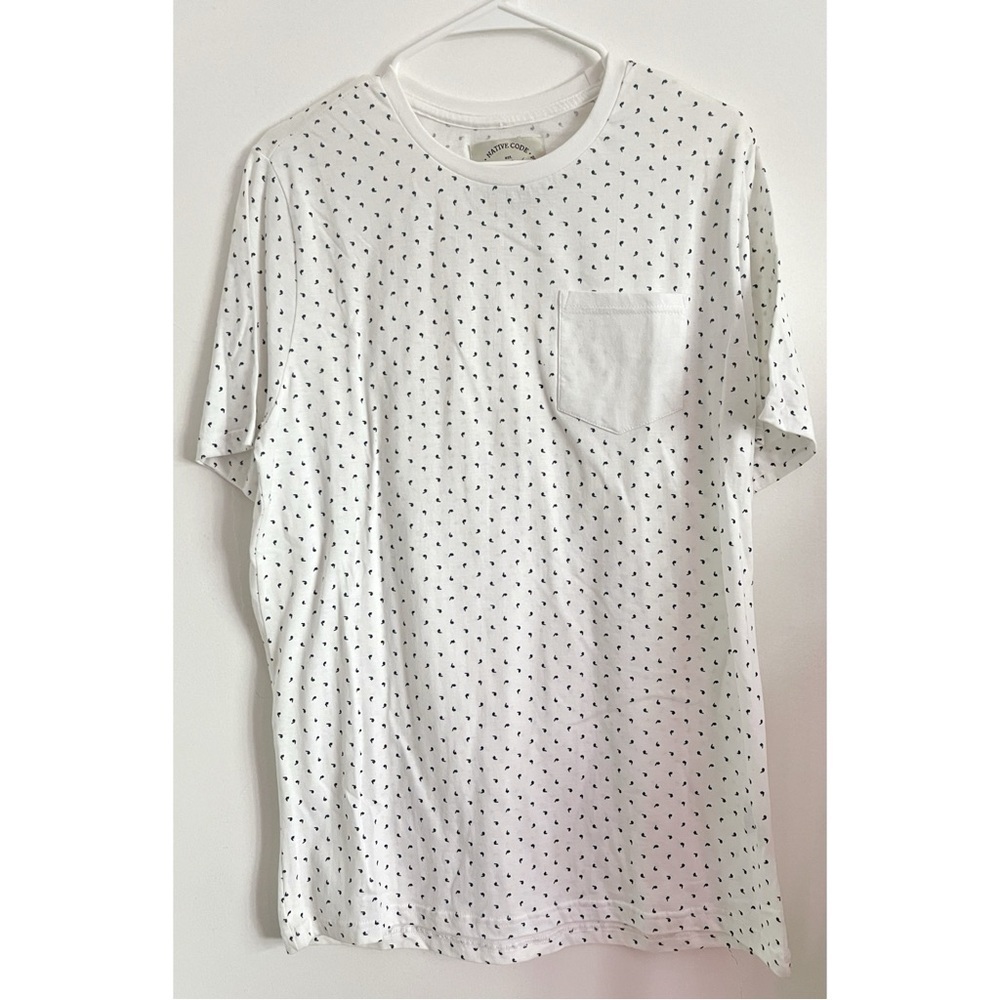 Native Code • White Polka Dot/Comma Men's T-Shirt